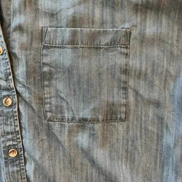 Haven Well Within Women's Oversized Shirt Button Up Denim Blue Tencel‎ XL - Picture 4 of 9